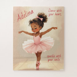 Kleines Mädchen Ballerina in rosa Tutu personalisi Puzzle
