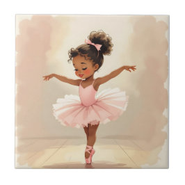 Kleines Mädchen-Balletttänzerin in rosa Tutu  Fliese