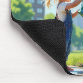 Kleines Mädchen Beim Käsermeister im Tessin Mousepad (Ecke)