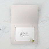 Kleines Mädchen betet mit Hund Karte (Innenseite)