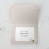 Kleines Mädchen betet mit Hund Karte (Innenseite)