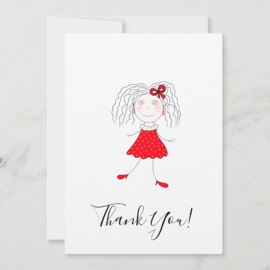Kleines Mädchen Dankeskarte (Vorderseite)