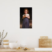 Kleines Mädchen, das Äpfel in ihren Händen hält Poster (Küche)