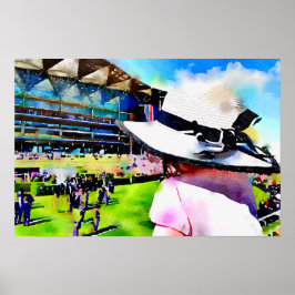 Kleines Mädchen, das die Rennen im Royal Ascot beo Poster
