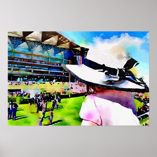 Kleines Mädchen, das die Rennen im Royal Ascot beo Poster (Vorne)