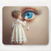 Kleines Mädchen, das eine Träne wegwischen Mousepad (Vorne)