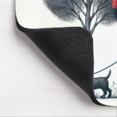 Kleines Mädchen, das ihren Hund spaziert Mousepad (Ecke)