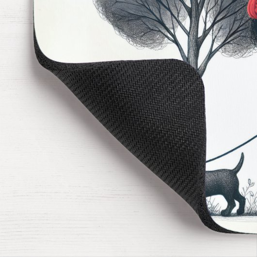 Kleines Mädchen, das ihren Hund spaziert Mousepad (Ecke)