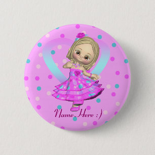 kleines Mädchen des niedlichen Button-Abzeichens Button