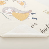 Kleines Mädchen-Eulen-Kaninchen-personalisiertes Sherpadecke (3/4)