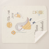 Kleines Mädchen-Eulen-Kaninchen-personalisiertes Sherpadecke (Vorderseite (Horizontal))