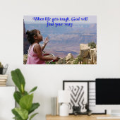 Kleines Mädchen Frage Gott Poster (Heimbüro)