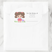 Kleines Mädchen - Für die Bibliothek Ovaler Aufkleber (Tasche)