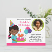 Kleines Mädchen-Geburtstags-Party Einladung (Stehend Vorderseite)