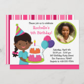 Kleines Mädchen-Geburtstags-Party Einladung (Vorne/Hinten)