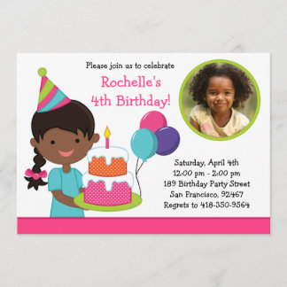 Kleines Mädchen-Geburtstags-Party Einladung