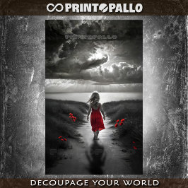 Kleines Mädchen geht zum Ozean Seidenpapier