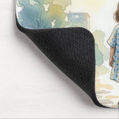 Kleines Mädchen hält einen IV-Ständer Mousepad (Ecke)