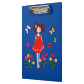 Kleines Mädchen im Garten Klemmbrett (Links)