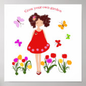 Kleines Mädchen im Garten Poster (Vorne)