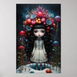 Kleines Mädchen im Schnee Poster