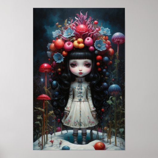 Kleines Mädchen im Schnee Poster (Vorne)