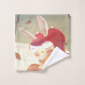 Kleines Mädchen im Wald verloren Badhandtuch Set (Waschlappen)