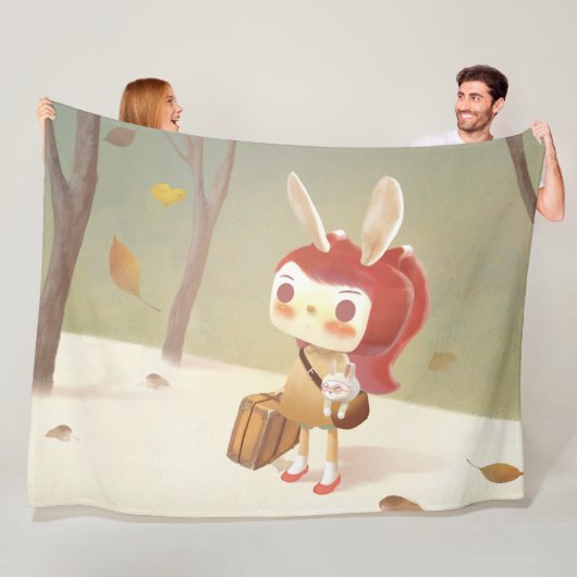 Kleines Mädchen im Wald verloren Fleecedecke (Beispiel)