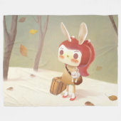 Kleines Mädchen im Wald verloren Fleecedecke (Vorderseite (Horizontal))