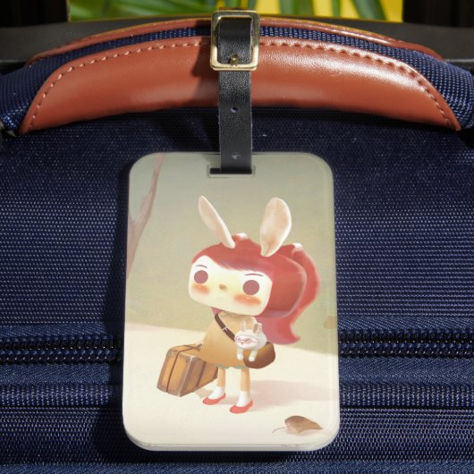 Kleines Mädchen im Wald verloren Gepäckanhänger (Vorderseite Insitu 2)