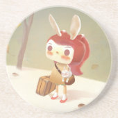 Kleines Mädchen im Wald verloren Getränkeuntersetzer (Vorne)