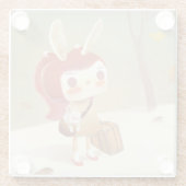 Kleines Mädchen im Wald verloren Glasuntersetzer (Rückseite)