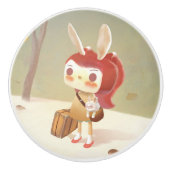 Kleines Mädchen im Wald verloren Keramikknauf (Vorderseite)