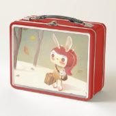 Kleines Mädchen im Wald verloren Metall Brotdose (Vorderseite)