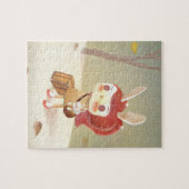 Kleines Mädchen im Wald verloren Puzzle (Horizontal)