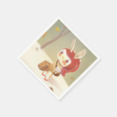 Kleines Mädchen im Wald verloren Serviette (Ecke)