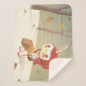 Kleines Mädchen im Wald verloren Sherpadecke (Vorderseite)