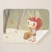 Kleines Mädchen im Wald verloren Sherpadecke (Vorderseite (Horizontal))