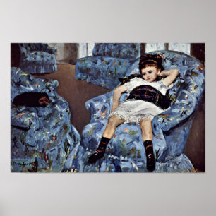 Kleines Mädchen in blauer Sessel von Cassatt Mary Poster