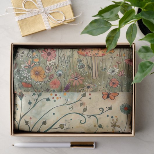 KLEINES MÄDCHEN IN DER GARTENDEKOUTION SEIDENPAPIER (Geschenk)