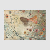 KLEINES MÄDCHEN IN DER GARTENDEKOUTION SEIDENPAPIER (Vorderseite)