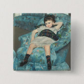 Kleines Mädchen in einem blauen Lehnsessel, 1878 Button (Vorderseite)