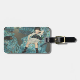 Kleines Mädchen in einem blauen Lehnsessel, 1878 Gepäckanhänger