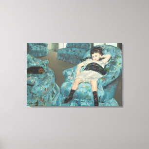 Kleines Mädchen in einem blauen Lehnsessel, 1878 Leinwanddruck