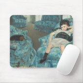 Kleines Mädchen in einem blauen Lehnsessel, 1878 Mousepad (Mit Mouse)