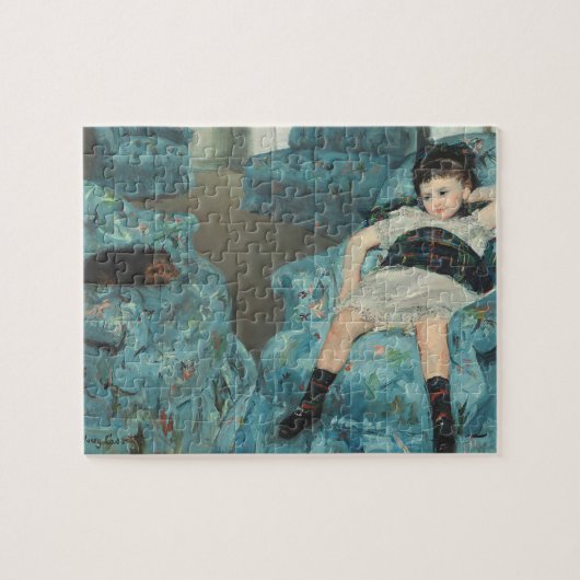 Kleines Mädchen in einem blauen Lehnsessel, 1878 Puzzle (Horizontal)