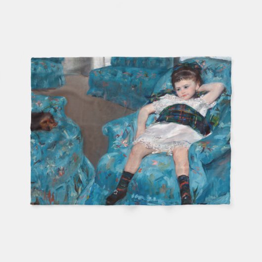 Kleines Mädchen in einem blauen Sessel, Cassatt Fleecedecke (Vorderseite (Horizontal))