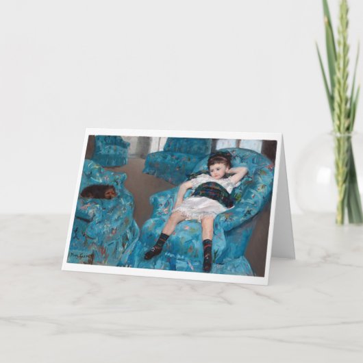 Kleines Mädchen in einem blauen Sessel, Cassatt Karte (Vorderseite)
