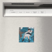 Kleines Mädchen in einem blauen Sessel, Cassatt Magnet (In Situ (Geschirrspüler))