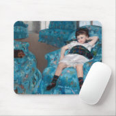 Kleines Mädchen in einem blauen Sessel, Cassatt Mousepad (Mit Mouse)